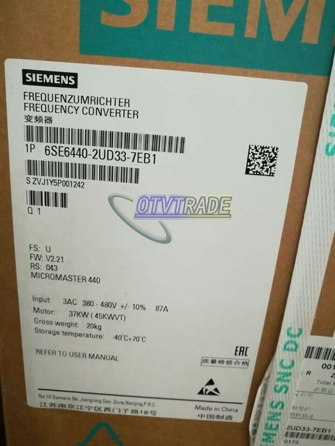 Модуль SIEMENS 6SE6440-2UD33-7EB1 6SE6 440-2UD33-7EB1