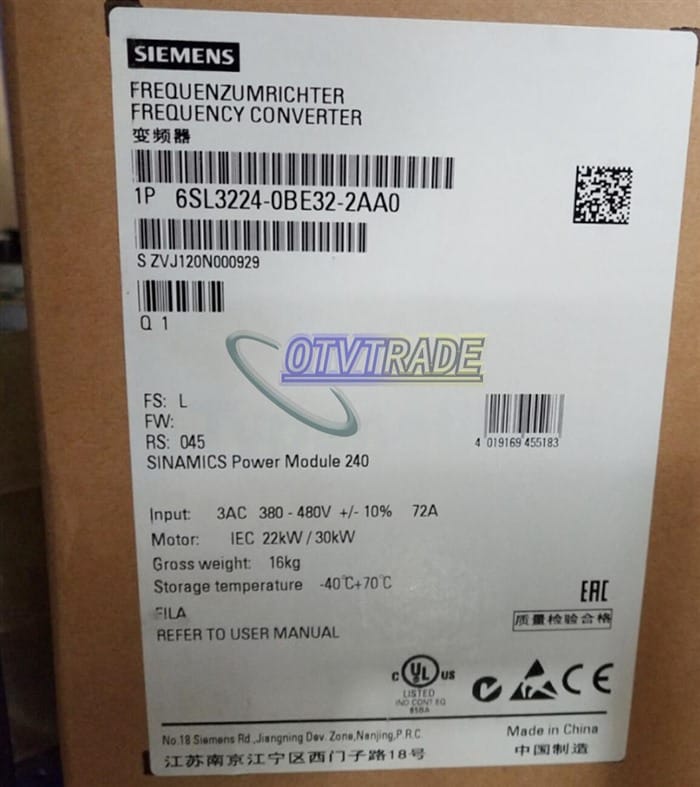 Модуль Siemens 6SL3224-0BE32-2AA0 6SL3 224-0BE32-2AA0