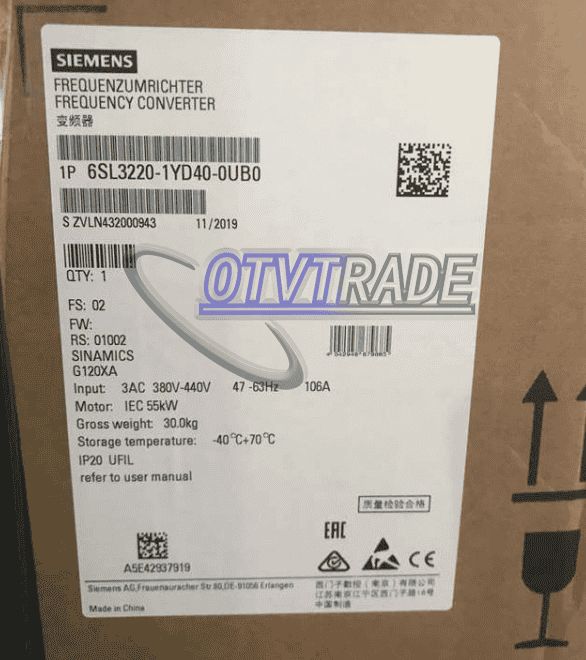 Модуль 6SL3220-1YD40-0UB0 Siemens Fan Pump Inverter