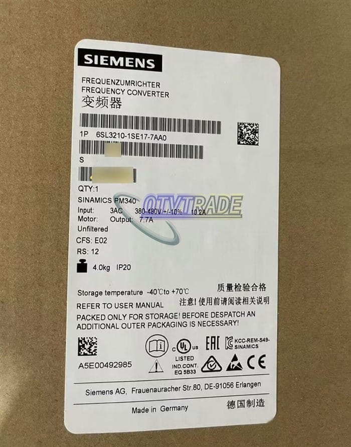 Модуль SIEMENS FREQUENCY CONVERTER 6SL3210-1SE17-7AA0 6SL3 210-1SE17-7AA0