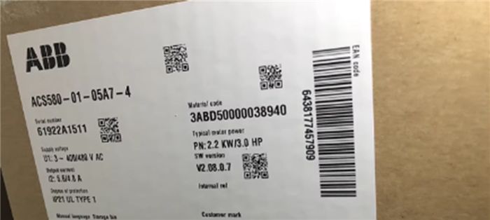 Модуль ABB Inverter ACS580-01-05A7-4 3P AC380V 415V 2.2KW