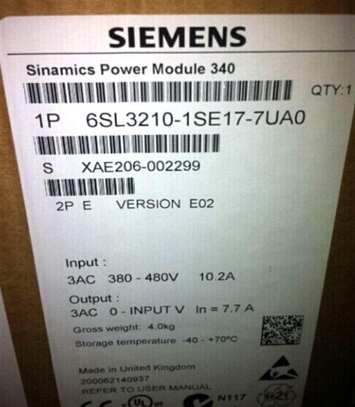Модуль Siemens 6SL3 210-1SE17-7UA0 6SL3210-1SE17-7UA0