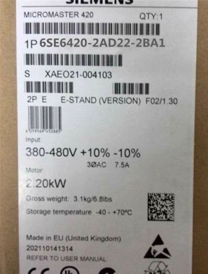 Модуль SIEMENS 6SE6420-2AD22-2BA1 6SE6 420-2AD22-2BA1