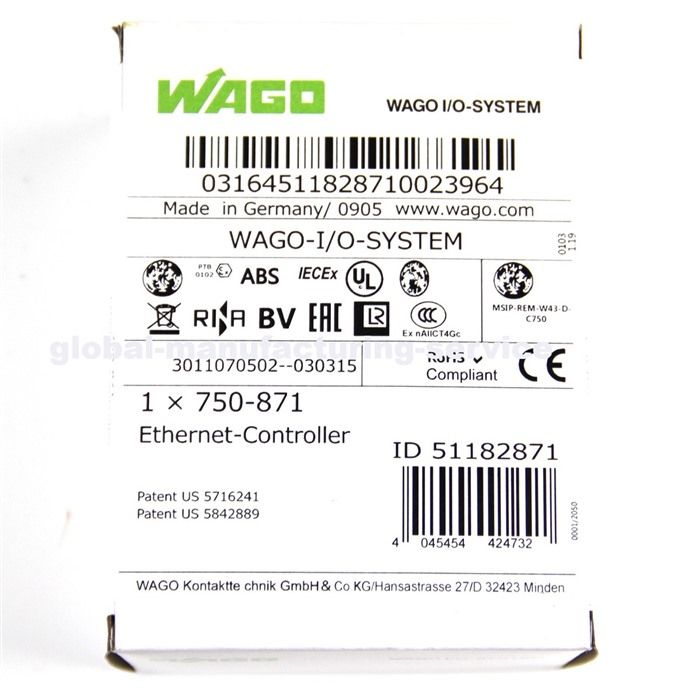 Модуль Wago 750-871 I/O Interface Ethernet TCP/IP Controller 32-bit, 2-Port RJ45, 24VDC