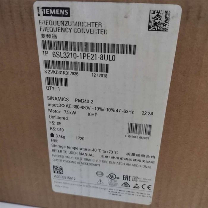 Модуль SIEMENS 6SL3210-1PE21-8UL0 INVERTER 6SL32101PE218UL