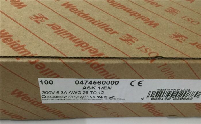 Модуль 100PCS WEIDMULLER 0474560000 ASK1/EN 300V 6.3A AWG 26 TO 12